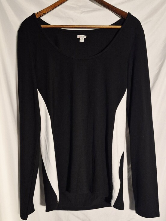 Guess Tops - Guess Black Long Sleeve Top with White Side Panels